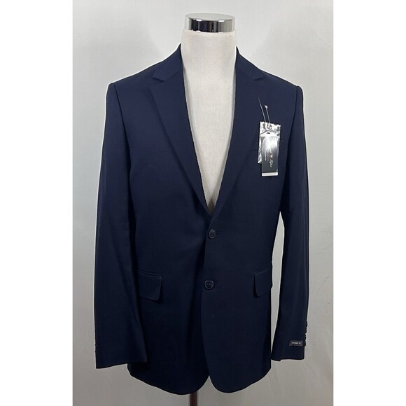 NWT David Taylor 38R Sport Coat Navy Blue Two Button Lined Vented Poly Blend - Picture 2 of 9